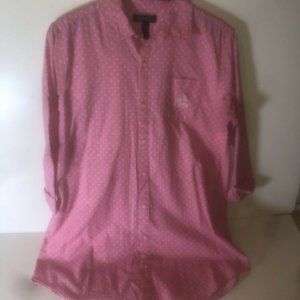 Lauren Ralph Lauren Pink White Polka Dot Logo